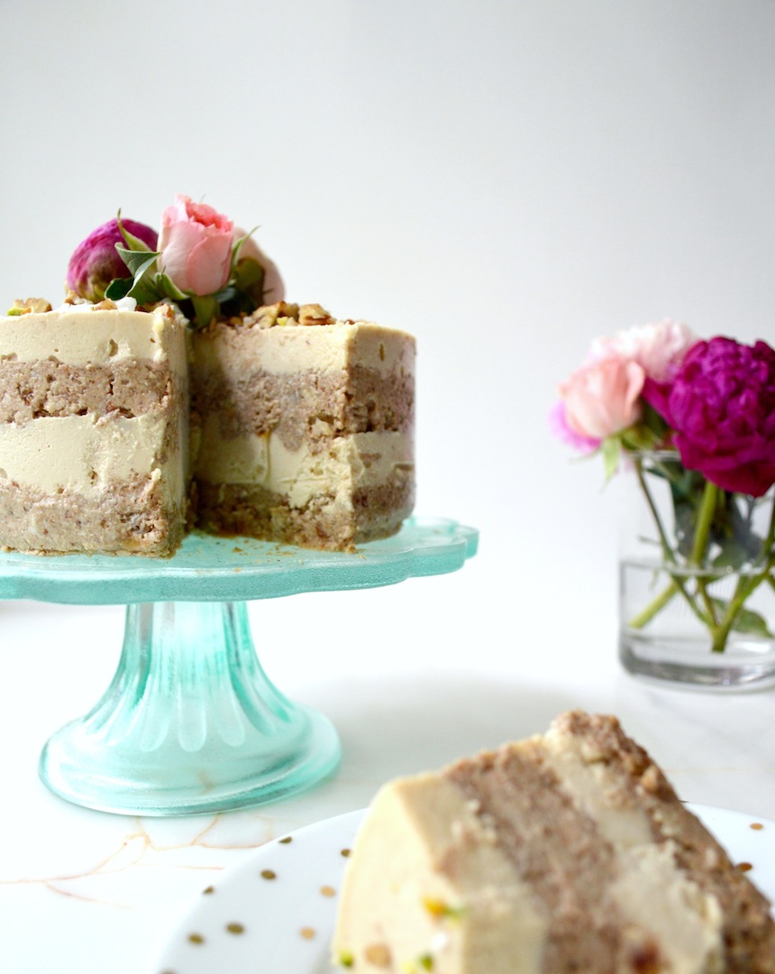 Hummingbird Cake with Cashew Cream Frosting (Raw, Vegan) by Plantbased Baker